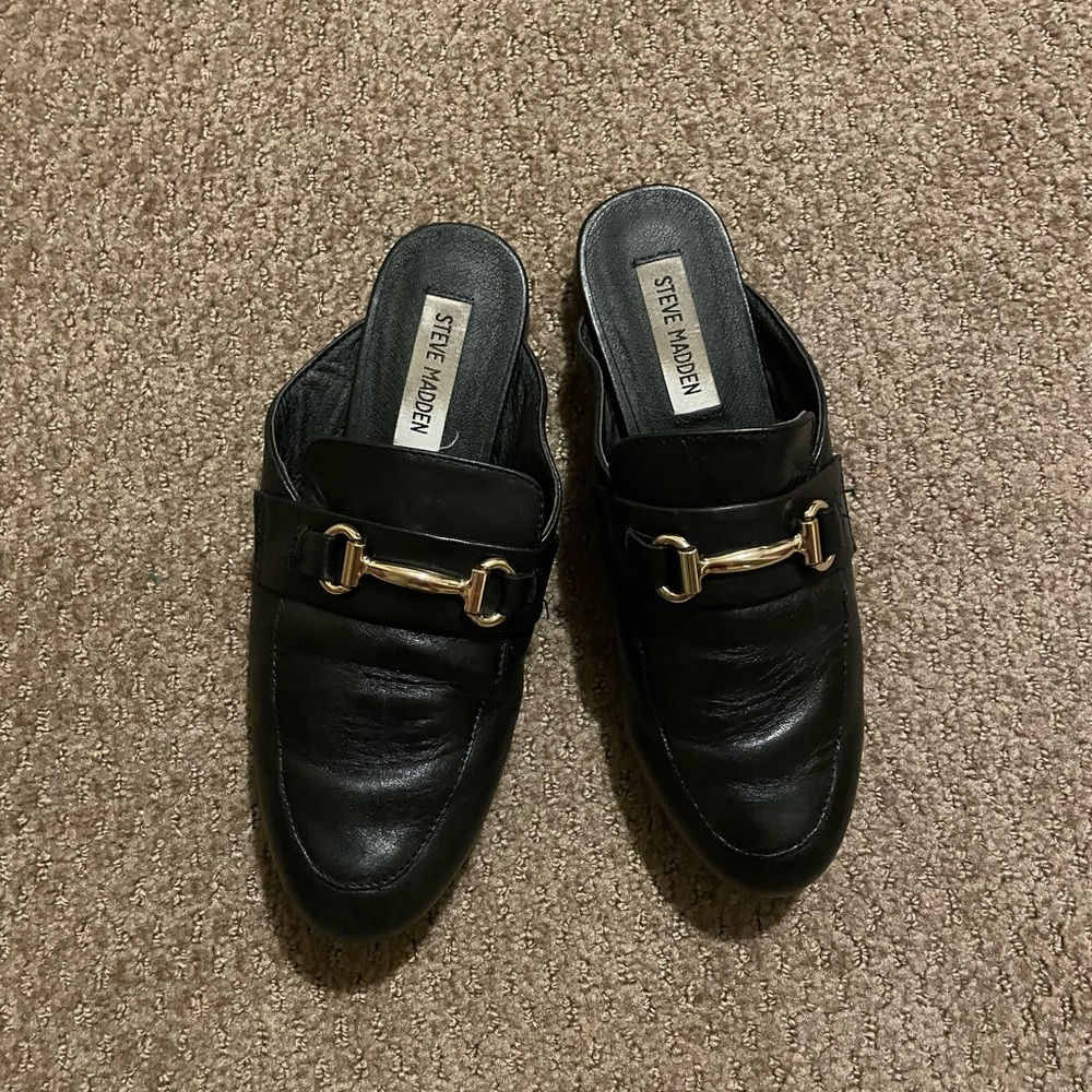 Black Steve Madden Backless Loafer